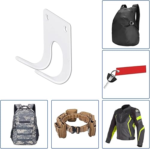 Miniatura 6 de 4 soportes para casco con 4 ganchos, colgador de casco de metal montado en la pared para sombreros, abrigos, chaquetas, baloncesto, soporte para