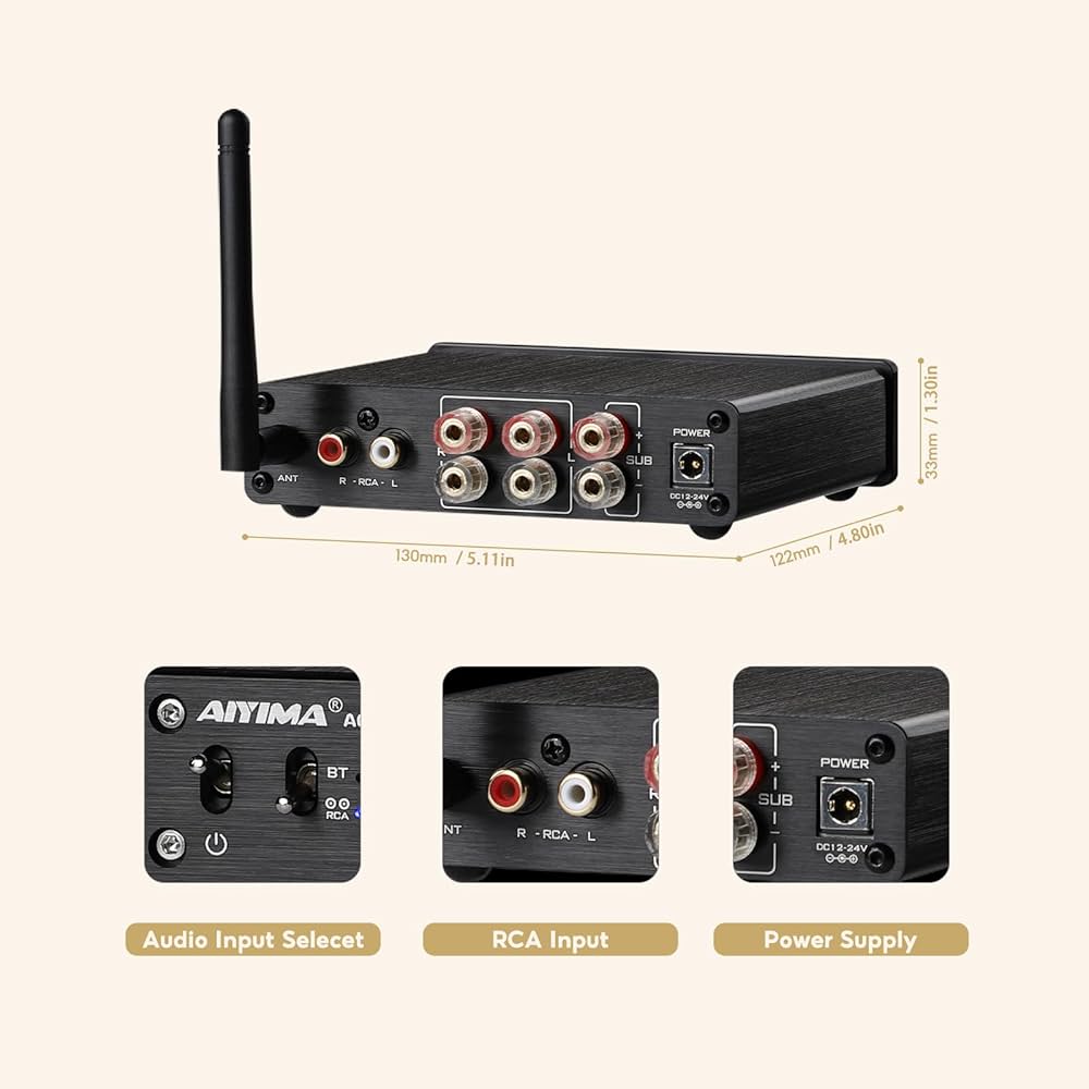 Amazon.com: AIYIMA A03 2.1 Channel Class D Amplifier 50W * 2