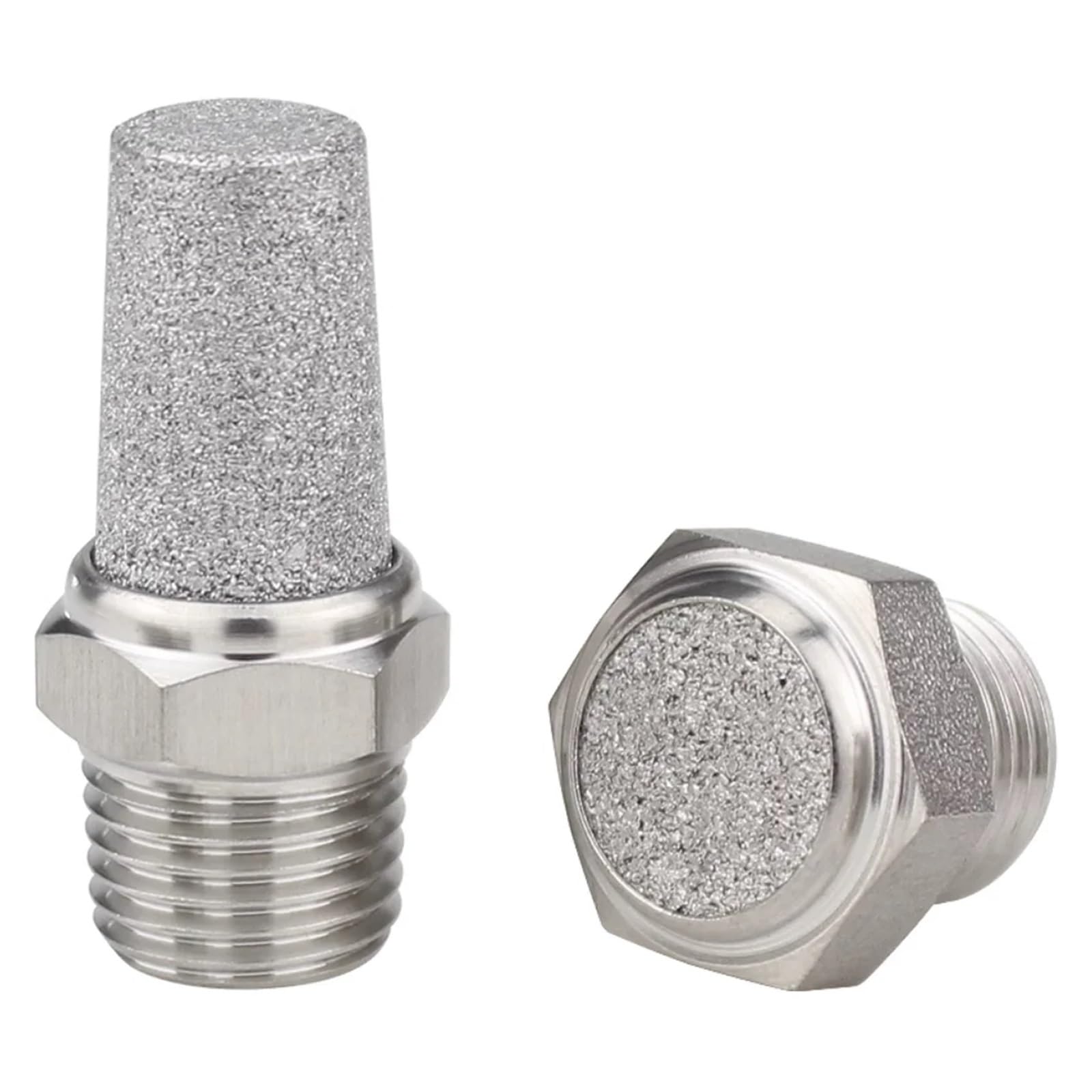 M5 1/8" 1/4" 3/8" 1/2" -2" BSP NPT Männlich Pneumatische Luft 304 316 Edelstahl Auspuff Schalldämpfer Passend Lärm Filter(BSPT SS304 Nets,2")