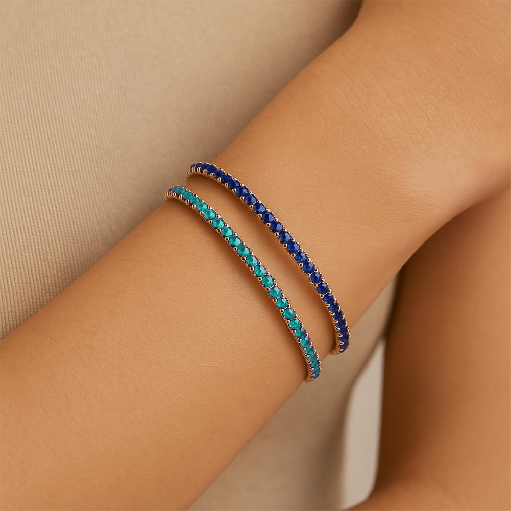 Sparkle Rhinestone Heart Bracelets for Women Crystal Bracelets Set Rhinestone Beaded Stretch Bracelet Jewelry Trendy Stackable Bracelet for Women Gift - Image 5