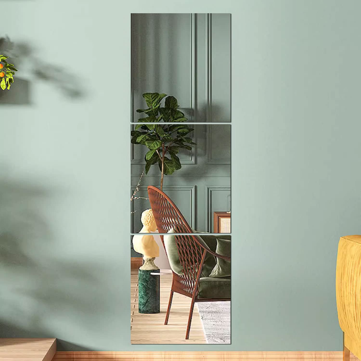 Specchio da parete ovale senza vetro, specchio ovale per vanità, autoadesivo in acrilico, flessibile, senza cornice, decorazione da parete per bagno, soggiorno, ingresso