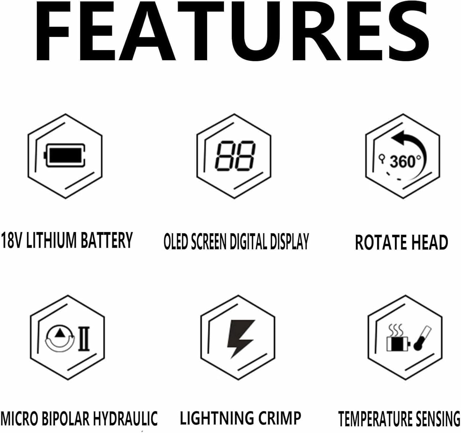Crimpadora Hidráulica Recargable De 10-300 Mm², Crimpadora Hidráulica Eléctrica con 12 Pares De Troqueles, Cable con Batería para Terminal Cobre Y Aluminio