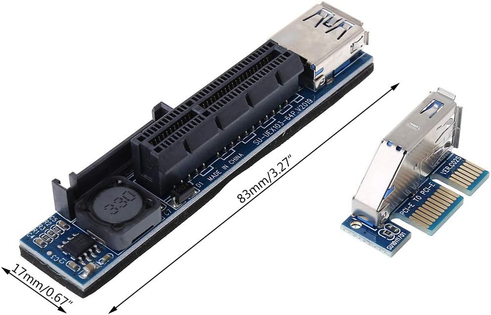 GMSP Add-on Card PCI Express USB 3.0 Adapter Raiser Extender,PCIE Riser Card USB 3.0,PCI-E SATA PCI E Riser PCI Express X1 to X4 Slot