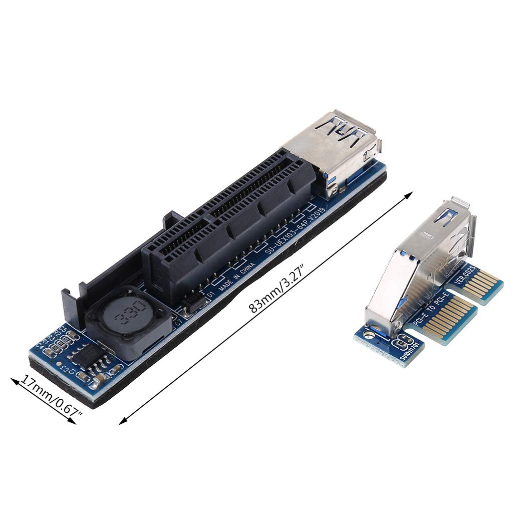 GMSP Add-on Card PCI Express USB 3.0 Adapter Raiser Extender,PCIE Riser Card USB 3.0,PCI-E SATA PCI E Riser PCI Express X1 to X4 Slot