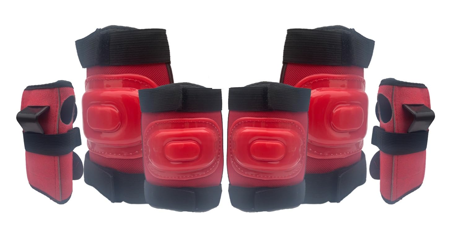 Rioff® Protective Set Guard Protection kit with Knee, Elbow and Wrist Guards (Set of 6) Suitable to Kids of Age 6-15 Years for Skating, Cycling, Roller Skating (Red) (Small (Upto 7 Years)) (B0CWNBMFQQ) Amazon Price History, Amazon Price Tracker