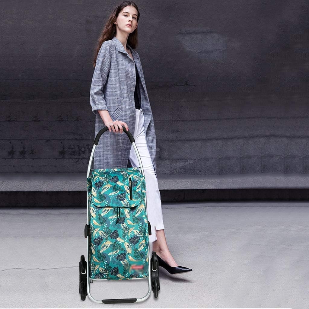 防水アルミニウム合金クライミングカート、食料品ショッピングカート、ポータブルトロリー、小型トロリー折りたたみトロリー、車輪付き多機能 ショッピングカート  軽量 折りたたみショッピングカートアルミトロリー第三ギア伸縮小型トロリーポータブルショッピング ...