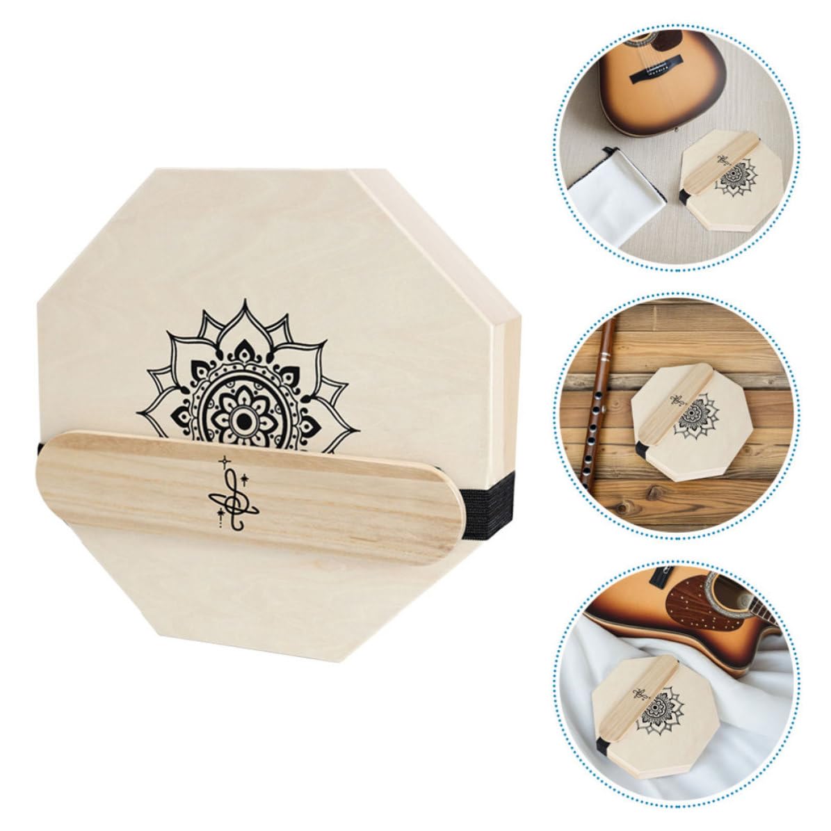 Cajon da Viaggio Ottagonale Portatile, Strumento a Percussione | Tonalità Tre, Beige, per Pratica Personale e Live, Design Leggero Risonanza Potenziata