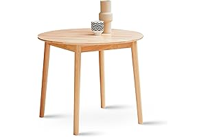Livinia Aslan Round Wooden Dining Table: Enhancing Dining Experiences with Mid-Century Modern Charm