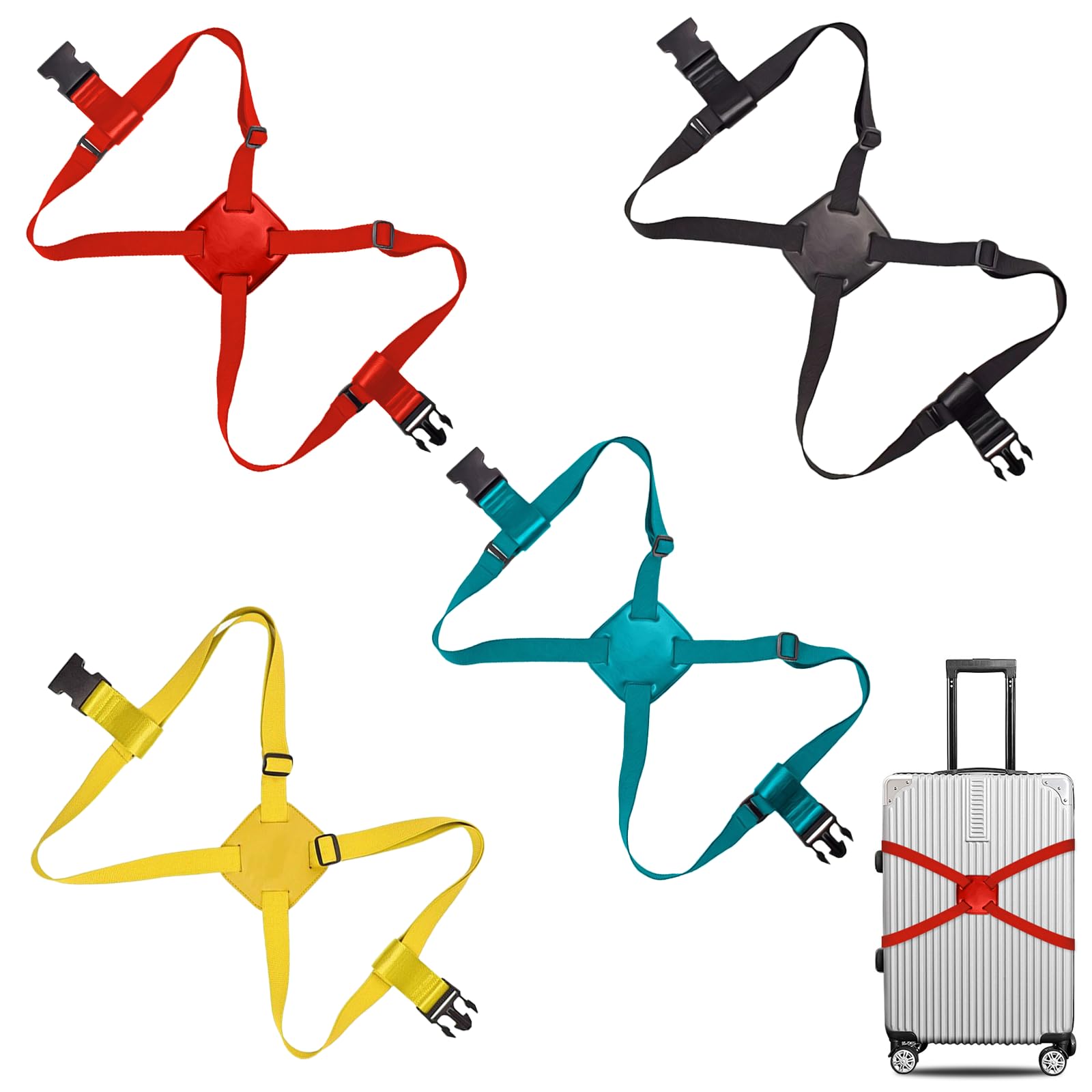 Photo 1 of ***MAJOR DAMAGE ON ONE***
Luggage Straps, Elastic Travel Straps for Securing Luggage, Suitcase & Bag Organizer, Adjustable Hold-Down Straps for Travel Accessories, Carry-On, Checked Bags, Ideal for Travelers (4PCS)