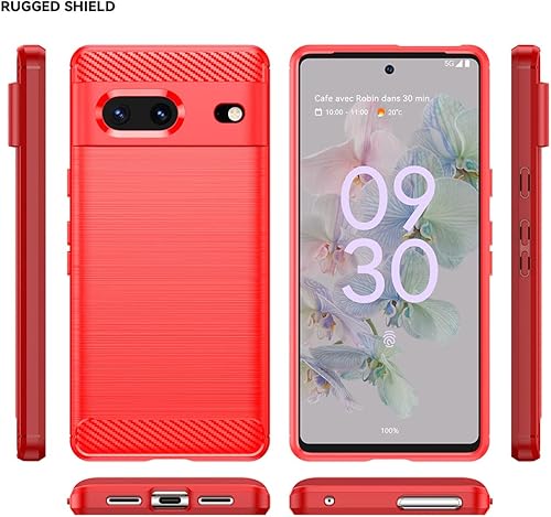 Miniatura 7 de Funda para Google Pixel 6A, Google Pixel 6A, funda de TPU de fibra de carbono suave de silicona protectora antiarañazos, a prueba de golpes, funda