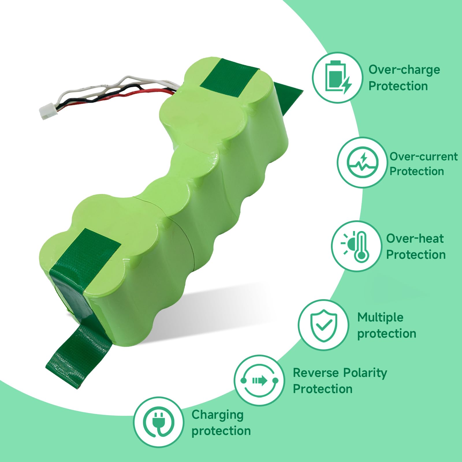 CITYORK 12V/3500mAh Batería para iRobot Roomba Combo, para Combo ZJ1517-HFR /RVF-Y1, Combo R113, R1138, R113840, R1118, R111840, para ECOVACS Deebot 900, 700, 600, M88, para Deebot OZMO 902, 907,601
