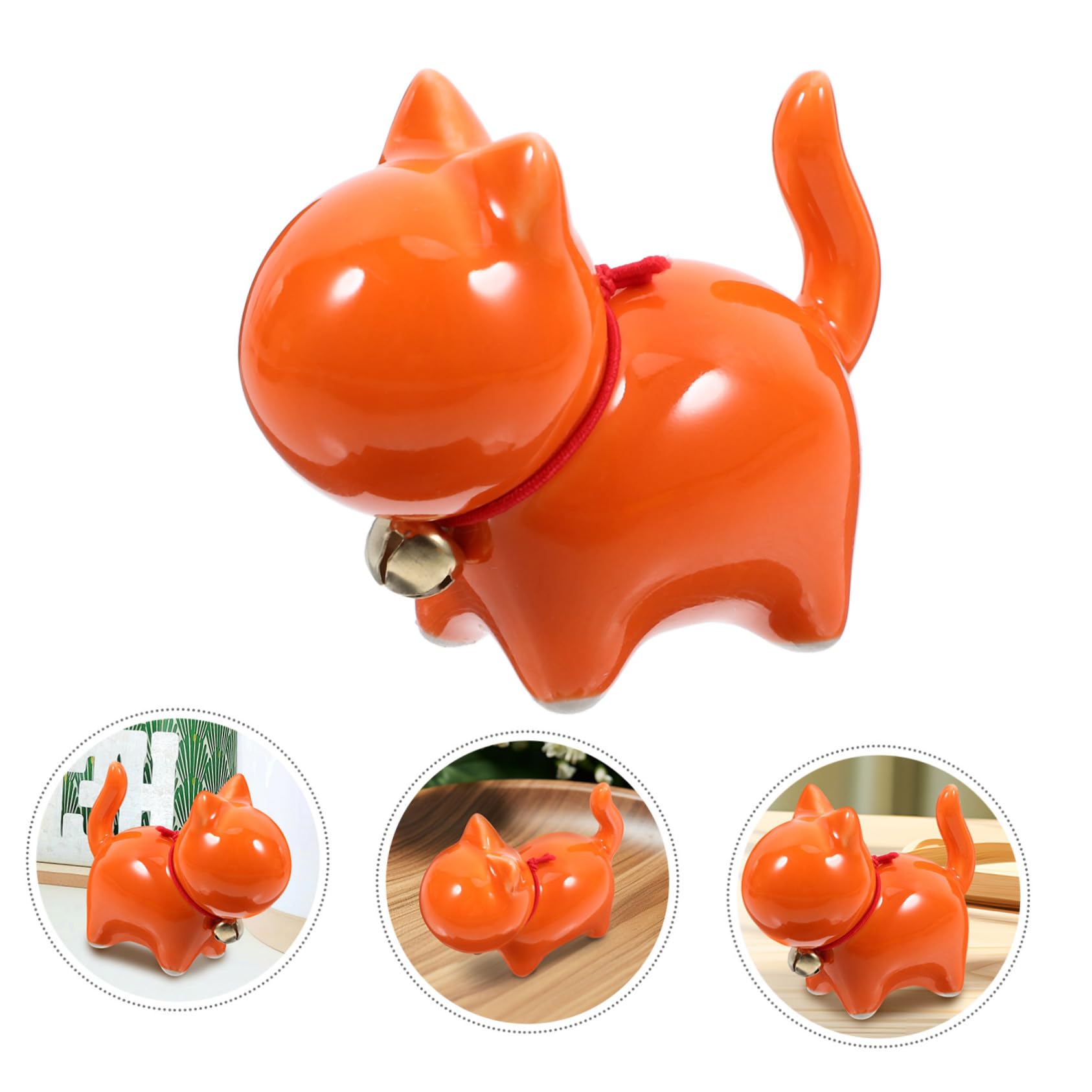 PRETYZOOM Statuetta Di Gatto in Ceramica Fatta A Mano Da 4 Pezzi Per Interni Piccola Statuetta Di Gattino Ornamento Artigianale in Ceramica Statua Di Animale Decorazione Per Tavolo