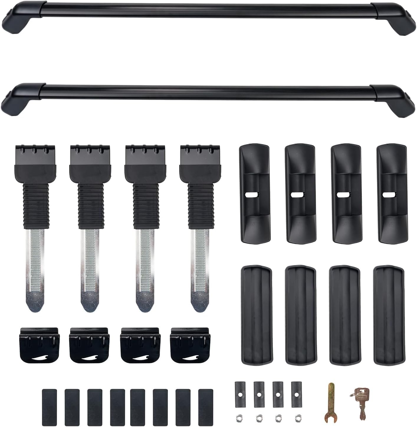 KYX 43.3" Universal Roof Rack Cross Bars, Aluminum Car Top Cross Rail Roof Rack with Lock for Cargo Racks Rooftop Luggage Canoe Kayak Bicycle Roof Bag