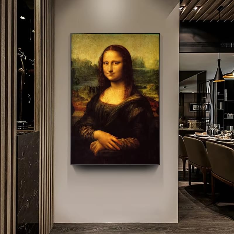 La Joconde tableau Léonard de Vinci toile imprimée décoration murale chambre 60x80cm