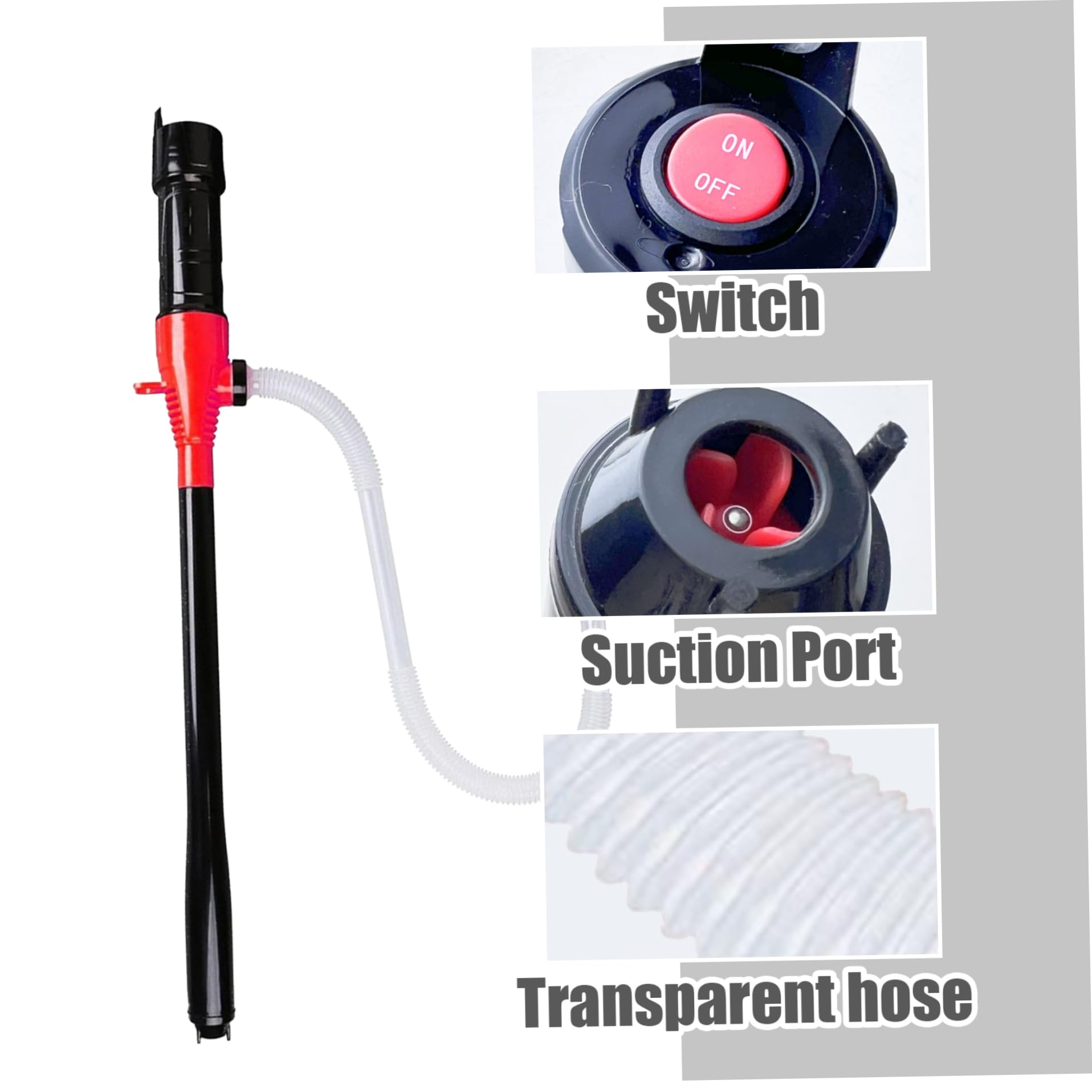 Pompe à Siphon Électrique Portable - Pour Carburant, Diesel, Eau - 90cm