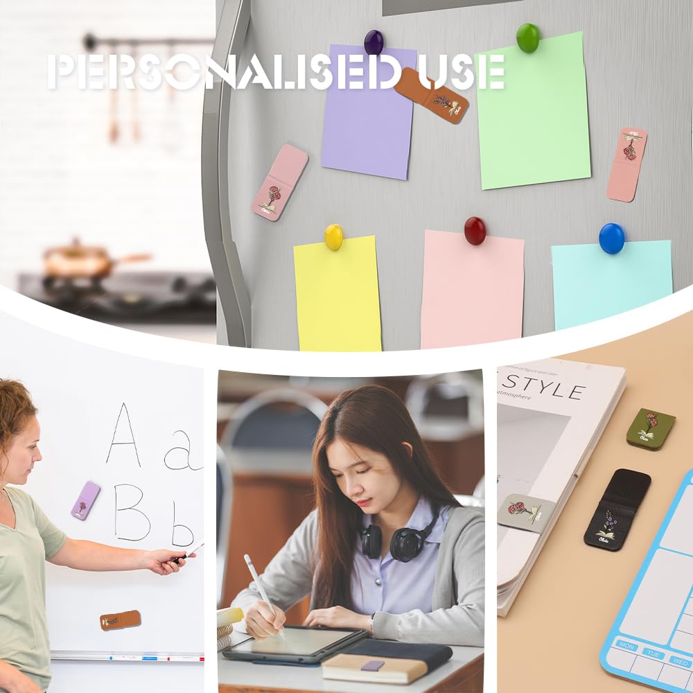 Lot De 3 Marque-pages Magnétiques Personnalisés En Cuir Avec Initiales - Cadeau Idéal Pour Les Femmes, Les Enseignants, Les Amateurs De Livres, Les Enfants, Les Cadeaux De Mariage