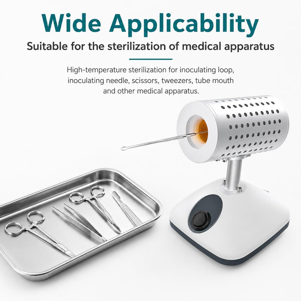 Sterilizzatore infrarosso elettrico del laboratorio per i cicli ed i bisturi DS-900S | sterilizzatore di calore di 400°C/825°C con i fori del riscaldamento di 35mm e di 14mm per gli strumenti del laboratorio