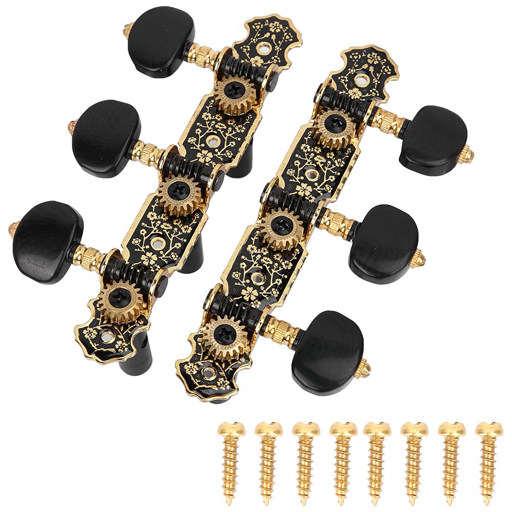 2Pcs Meccaniche Chitarra Classica, 1:18 Accordatore 3 Sinistra 3 Destra Accessori Chitarra per Corde Parti di Ricambio con 8 Viti
