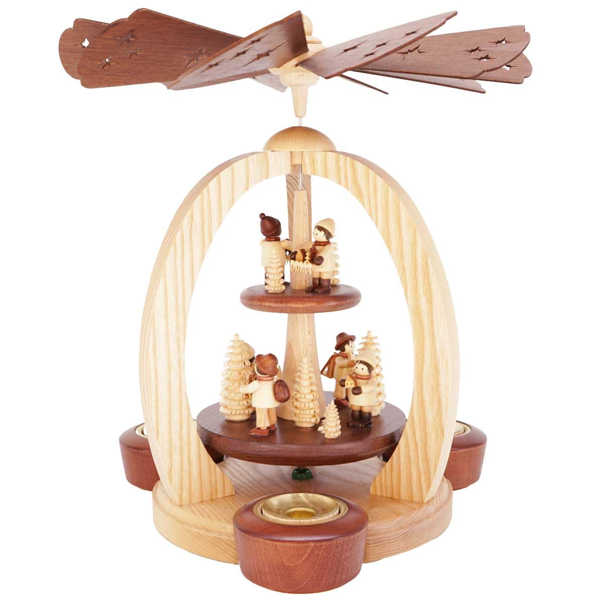 Pyramide à deux étages Rudolphs Schatzkiste : idée cadeau de Noël traditionnelle et authentique