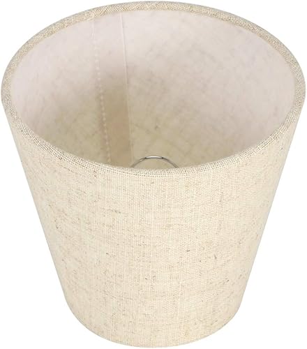 Miniatura 6 de Juego de lámparas de araña, bombilla con clip en bombilla de barril pequeño, pantalla de tambor de tela, mini pantallas de pueblo para lámparas de