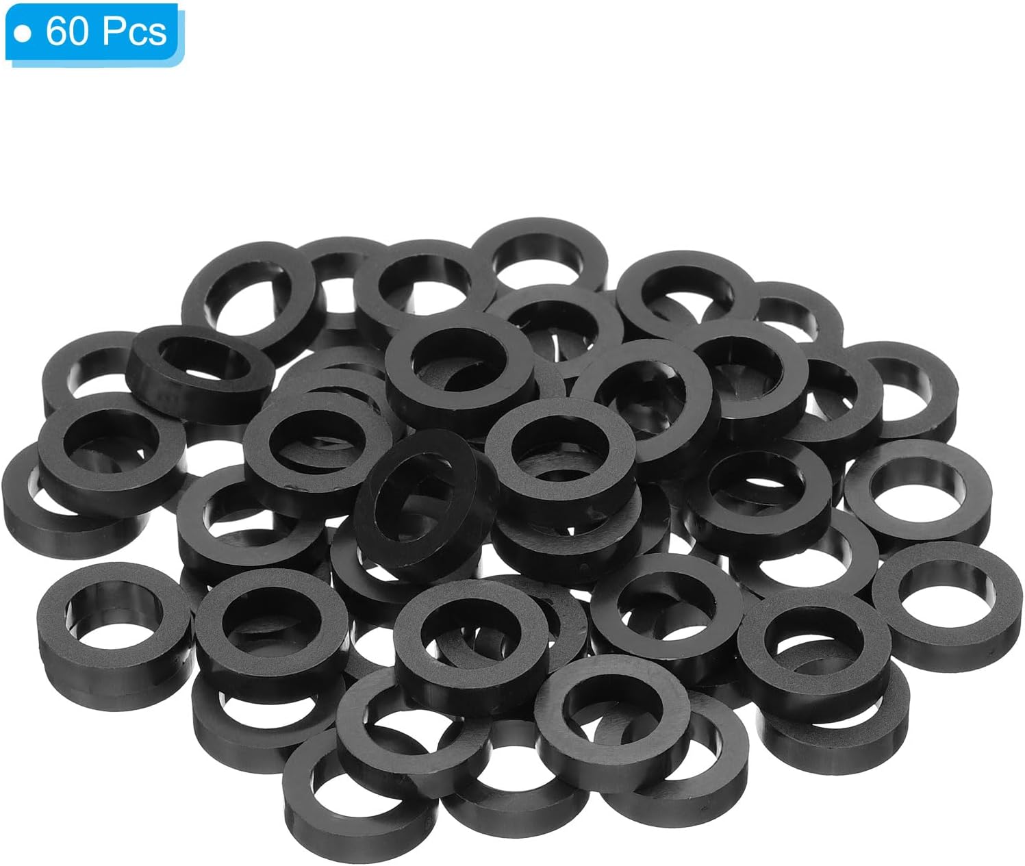 PATIKIL M10 Round Electrical Outlet ABS Spacers Washer, 60 Pcs 10.2mm ID, 16mm OD, 3mm Length Without Threaded,Switch and Receptacle Spacers Hardware for M10 Screws