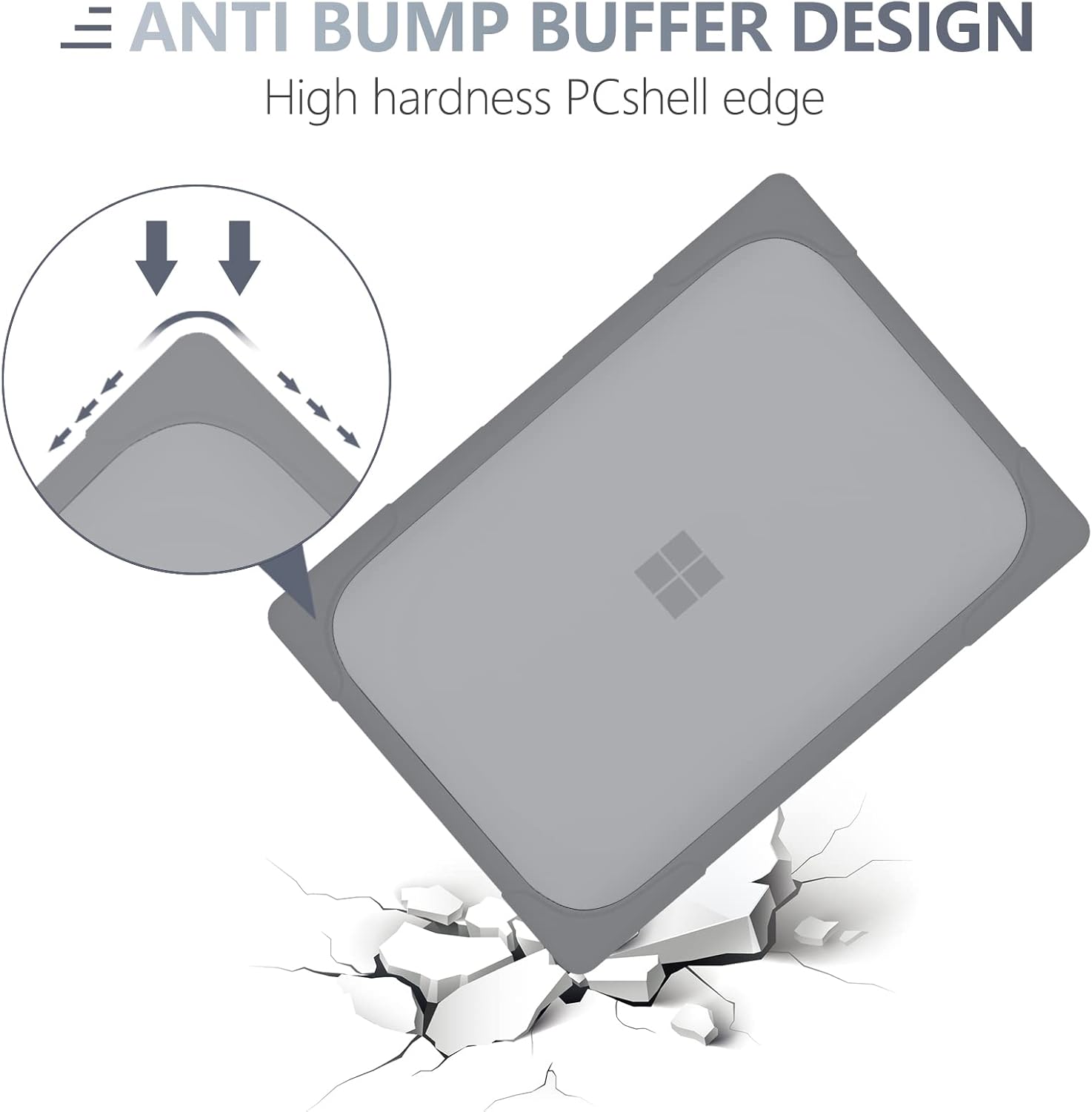 Batianda Heavy Duty Case for 13.5" Microsoft Surface Laptop 5 4/3 with Metal Palm Rest,Shockproof Protective Cover with Fold Kickstand for Enhanced Durability & Keyboard Cover Screen Protector, Gray - Image 4