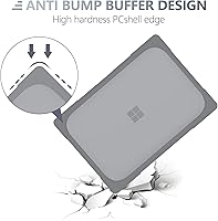 Vista 4 de Batianda Funda resistente para laptop Microsoft Surface 5, 4, 3ª, pantalla táctil de 15 pulgadas con soporte plegable y cubierta para teclado, funda