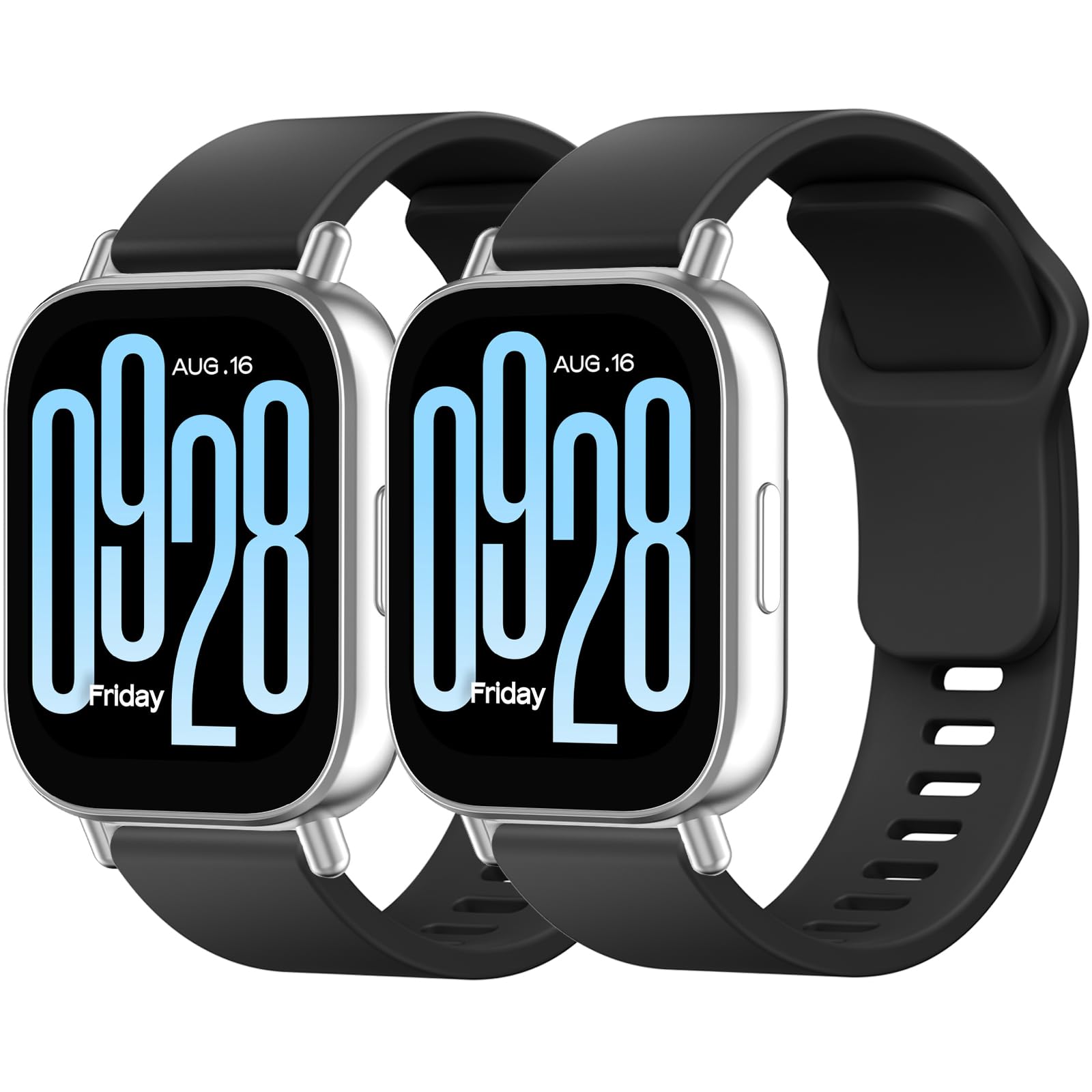 2 Piezas Correa Compatible con Xiaomi Redmi Watch 5 Active/Redmi Watch 5 Lite Mujer Hombr, Pulsera de Repuesto de Silicona Ajustable