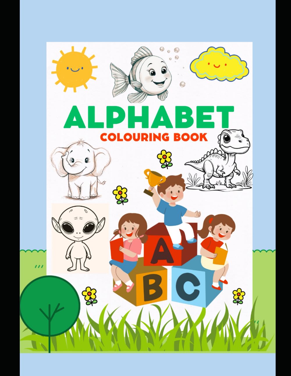 A to Z Animal Coloring & Alphabet Writing Book for Kids: Fun Coloring Pages with Letter Tracing Practice for Preschool & Kindergarten Kids (Ages 3–7)