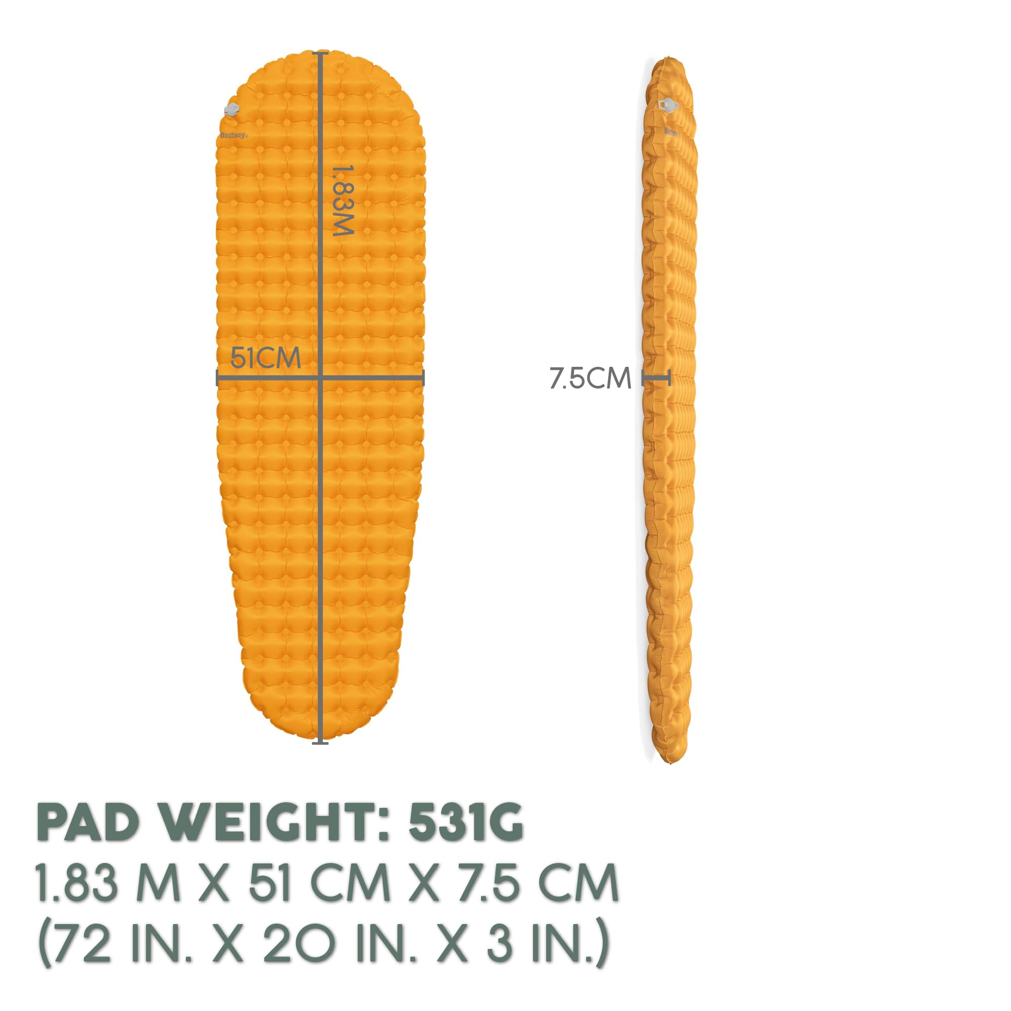 Amazon.co.jp: Bestway 断熱スリーピングパッド キャンプ用