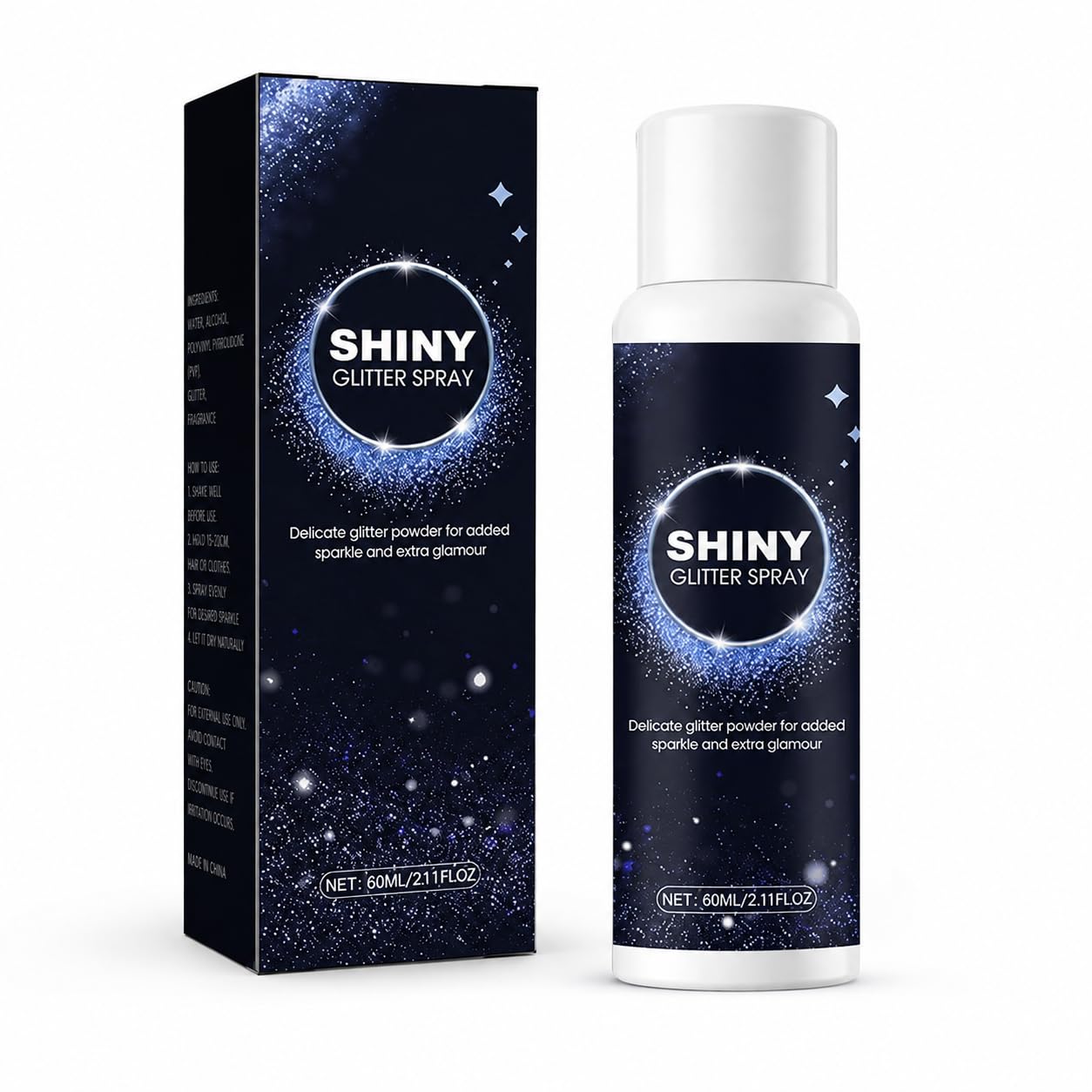 Glitter Hair Spray for Hair, Body & Clothing – Waterproof, Long-Lasting Holographic Shine for Club, Party, Prom, Festival, or Night Out, 60ML (Silver)-image-30