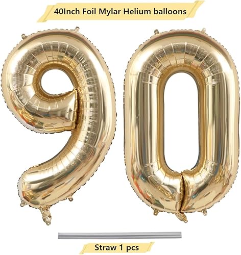 Miniatura 90 de 40 Inch Light Gold 18 Number Balloons White Gold Giant 18 Foil Mylar Helium Large Digital Balloon Champagne Gold Birthday Numbers Jumbo Balloons