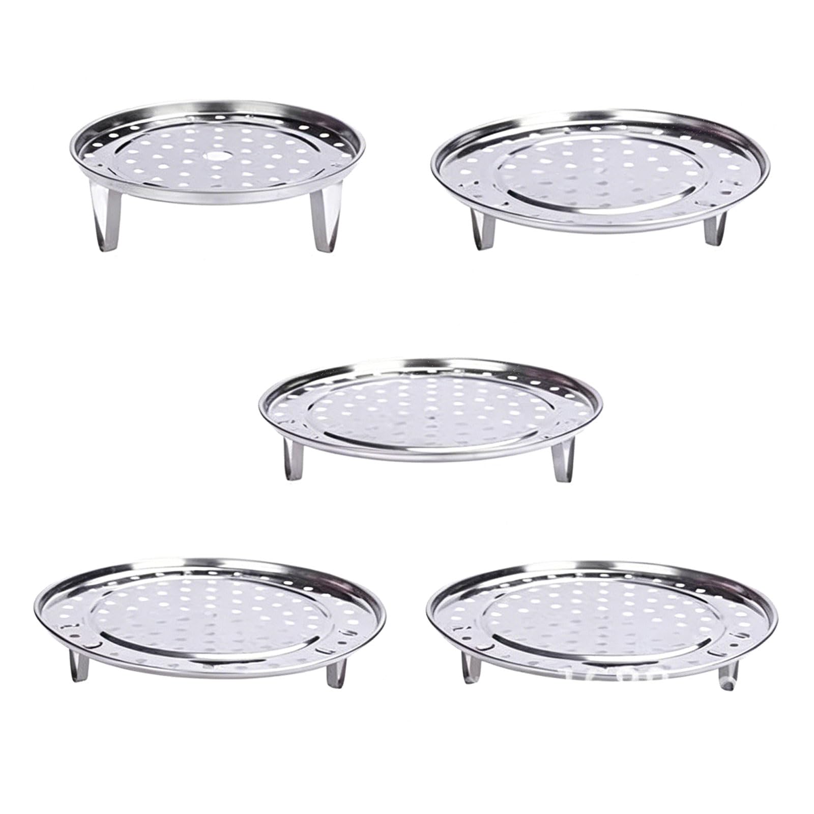 Shurhome Nonrust Steel Steamer Rack Set 5Pieces and Easy to Clean Food Grade Rustproof Stand Simple Insert