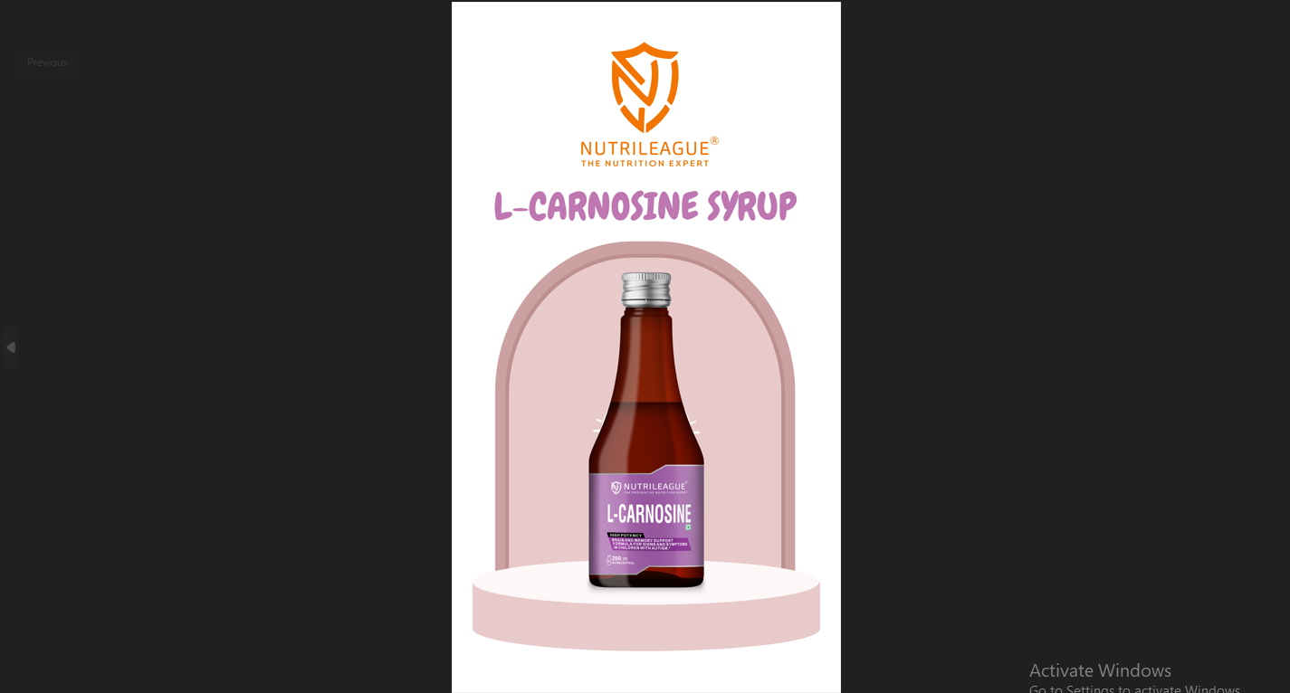 Buy Nutrileague L- Carnosine Syrup | 200 ml | Brain & Memory