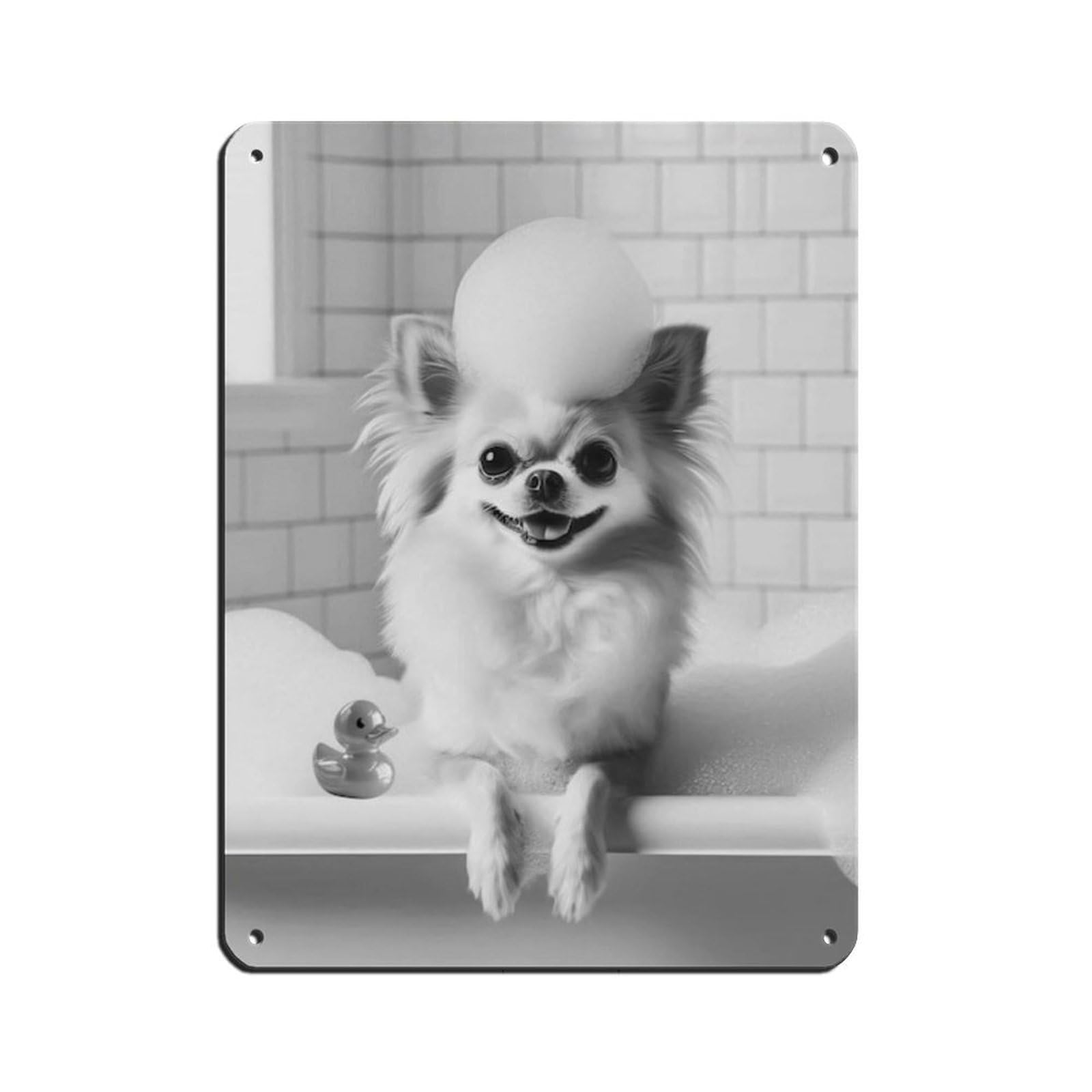 Chihuahua, Funny Bathroom Decor Retro Poster Metal Tin Sign Chic Art Retro Iron Painting Bar People Cave Cafe Family Garage Poster Wall Decoration 12x16inch(30x40cm)
