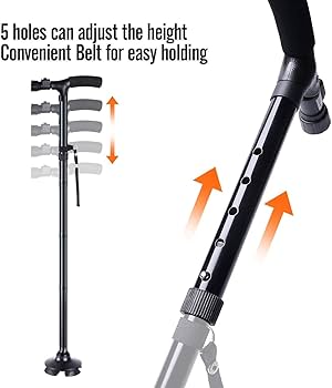 kesi Folding Cane with Led Light- Non-Slip Grip Handle for Men & Women,Collapsible Walking Stick,Adjustable Walking Cane Base for Hiking Campingne Base for Hiking Camping, stick for old man walking : Amazon.in: Health & Personal Care