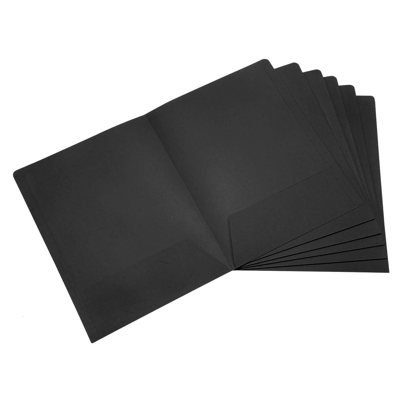 PATIKIL Two-Pocket Folders, 6 Pack A4 Letter Files Portfolio Storage Organizer Folder for Office Business, Black โ image 1
