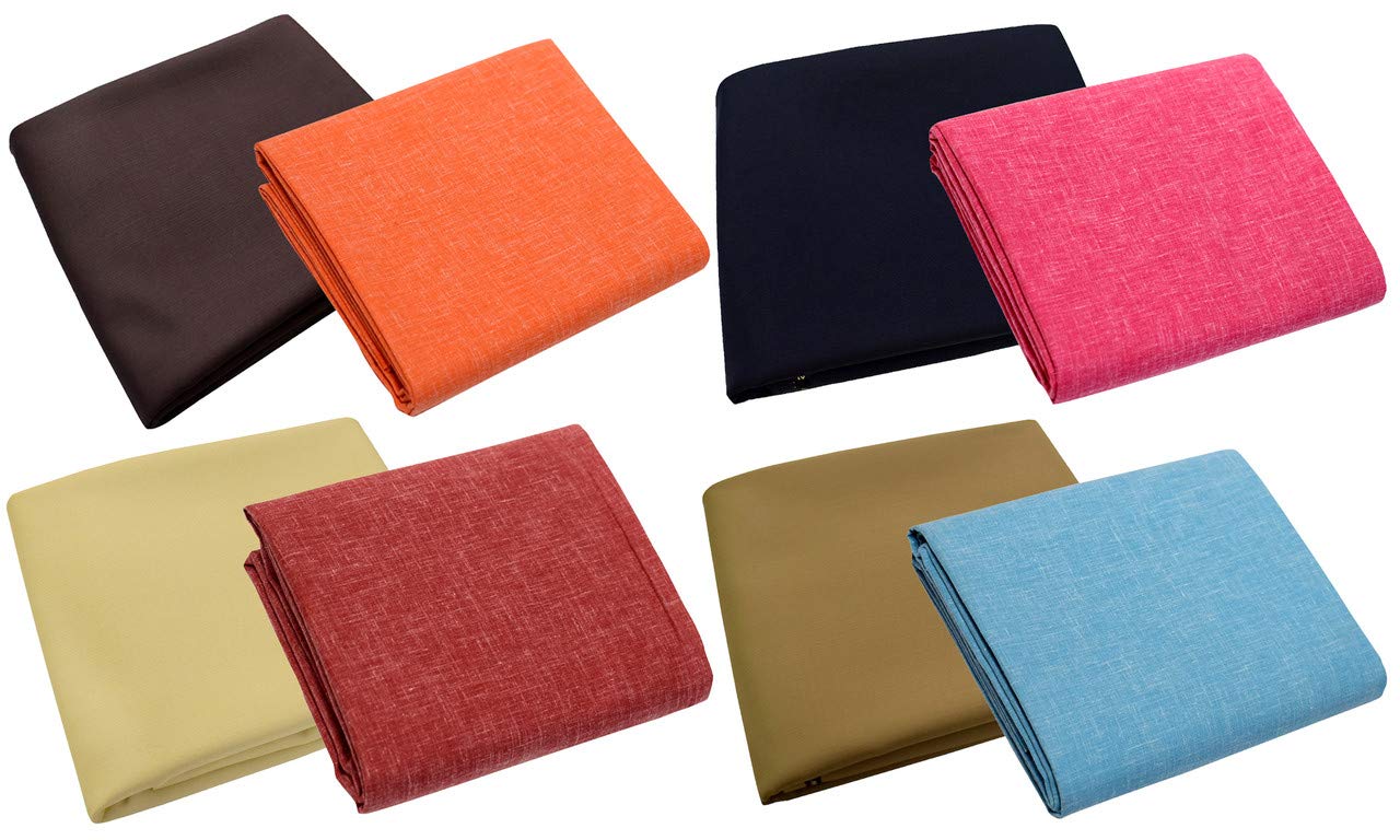 Men's Poly Cotton Unstitched Shirt & Trouser Fabric Combo Set (Multi Color; Free Size)-image-31