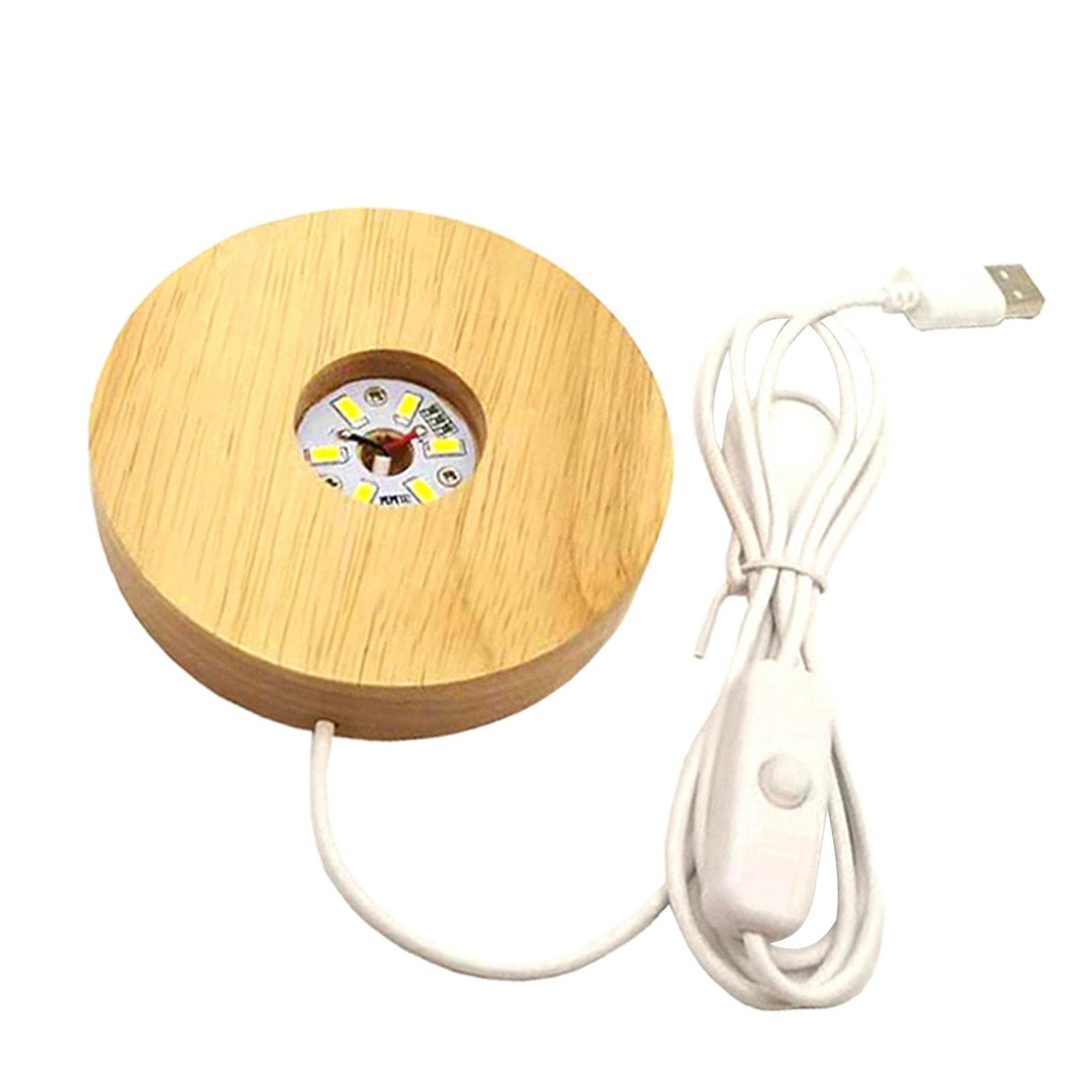 CALANDIS™ 3xWooden Round LED Light Base Display Stand Lamp for Crystals Ball Warm Light | Lamps, Lighting & Ceiling Fans-image-35
