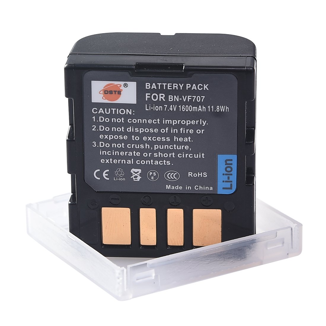 DSTE BN-VF707U Lot de 2 batteries Li-ion et chargeur micro USB compatible avec JVC GR-D350 GR-D351 GR-D360 GR-D370 GR-D371 GR-D375 GR-D570 GR-D640 GR-D645 comme appareil photo JVC BN-VF707 BN N-VF71.