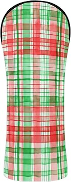 Golf Club Head Cover for Wood Driver Hybrid PU Leather Golf Accessories Head Covers with Interchangeable Tags, Watercolor Plaid