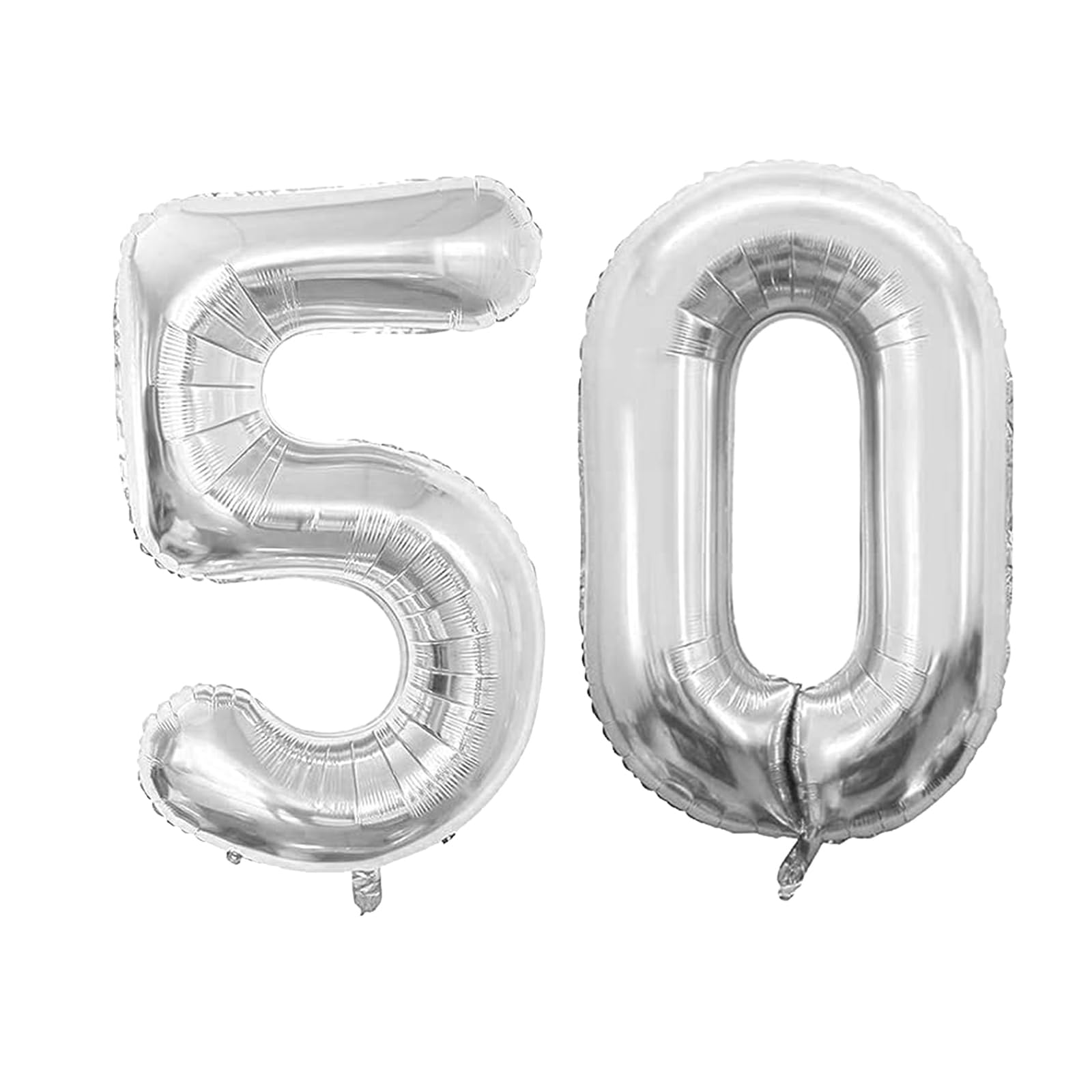 Birthday Numbers Balloon 50 Years Silver XXL Jumbo Foil Balloon 40 Inches - 101 cm Balloons 50th Birthday Boy Girl Baby Shower Birthday Decoration Anniversary Party Decoration