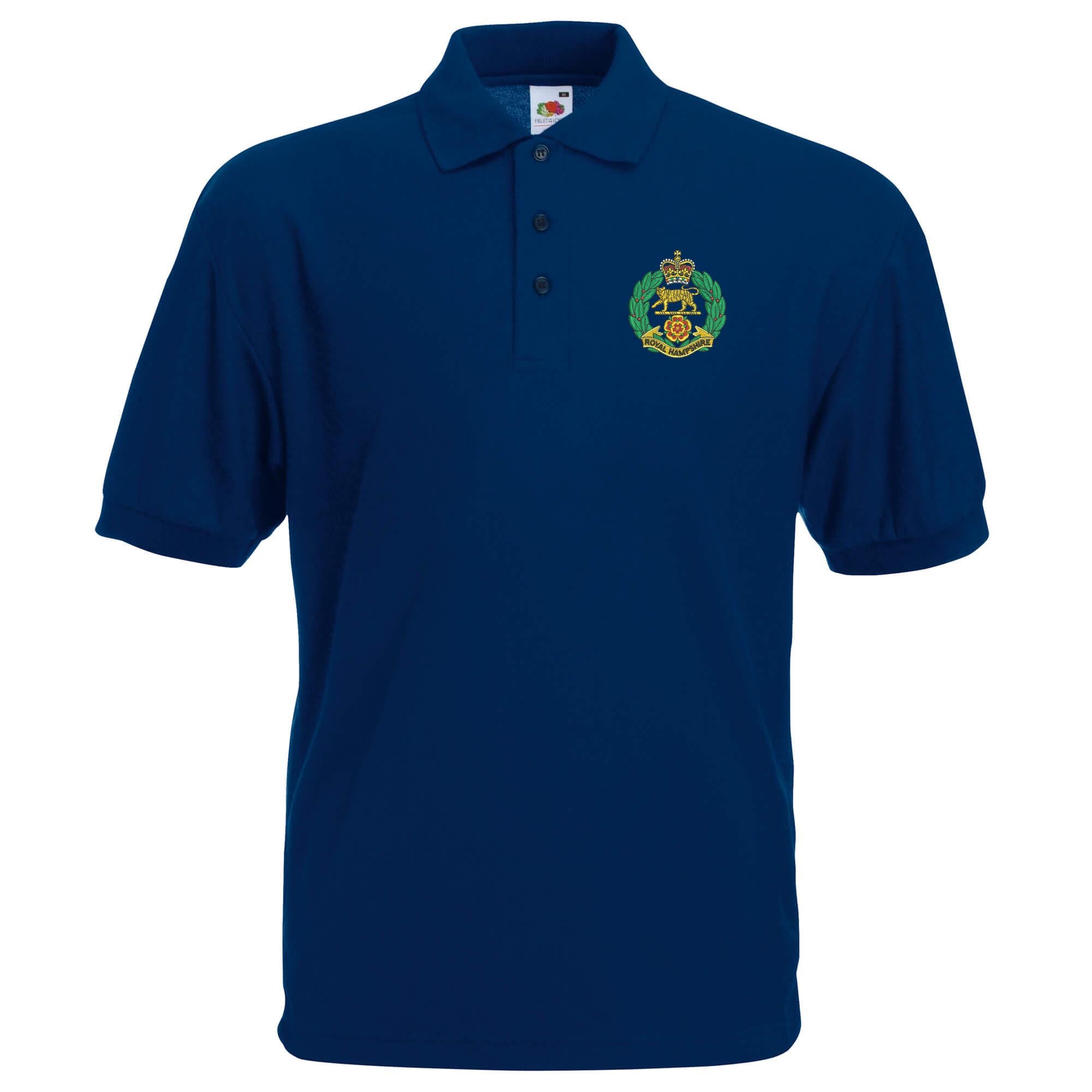 Pineapple Joe's Men's Navy Royal Hampshire Regit Embroidered Polo - Large