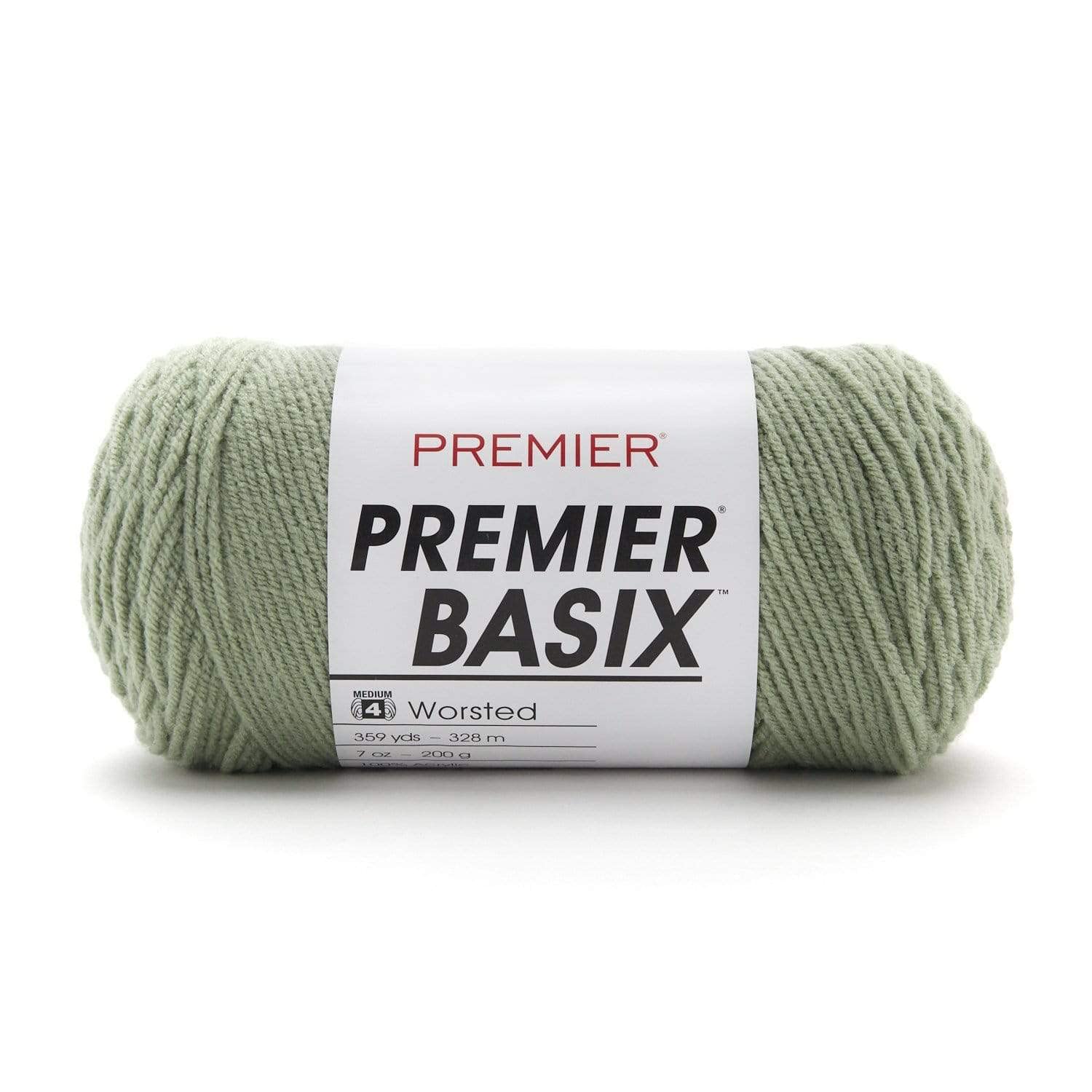 Basix, Solid Worsted Yarn, Made of Acrylic, Ideal Yarn for Crocheting and Knitting, 359 Yards, Sage