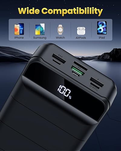 Miniatura 5 de Cargador portátil Banco de energía 60000mAh 22.5W USB C Banco de batería de carga rápida con 4 salidas y 3 entradas Pantalla LED de gran capacidad