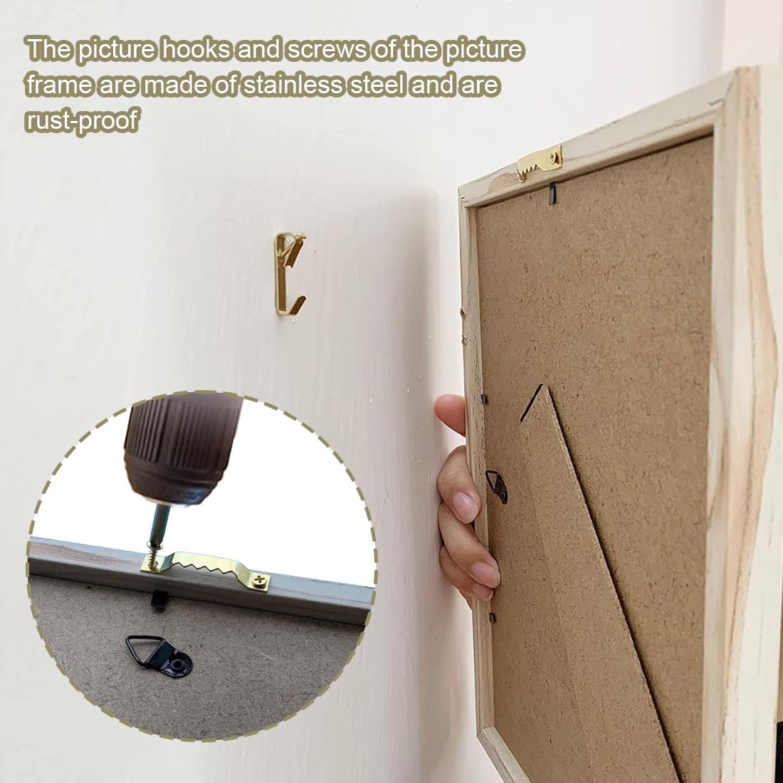 HLIWS 50 Pezzi 32 Mm X 22 Mm Ganci Per Quadri, Doppio Foro Con Viti, Ferro Gancio Per Quadri In Metallo Per Il Montaggio A Parete, Per Appendere La Cornice Della Foto