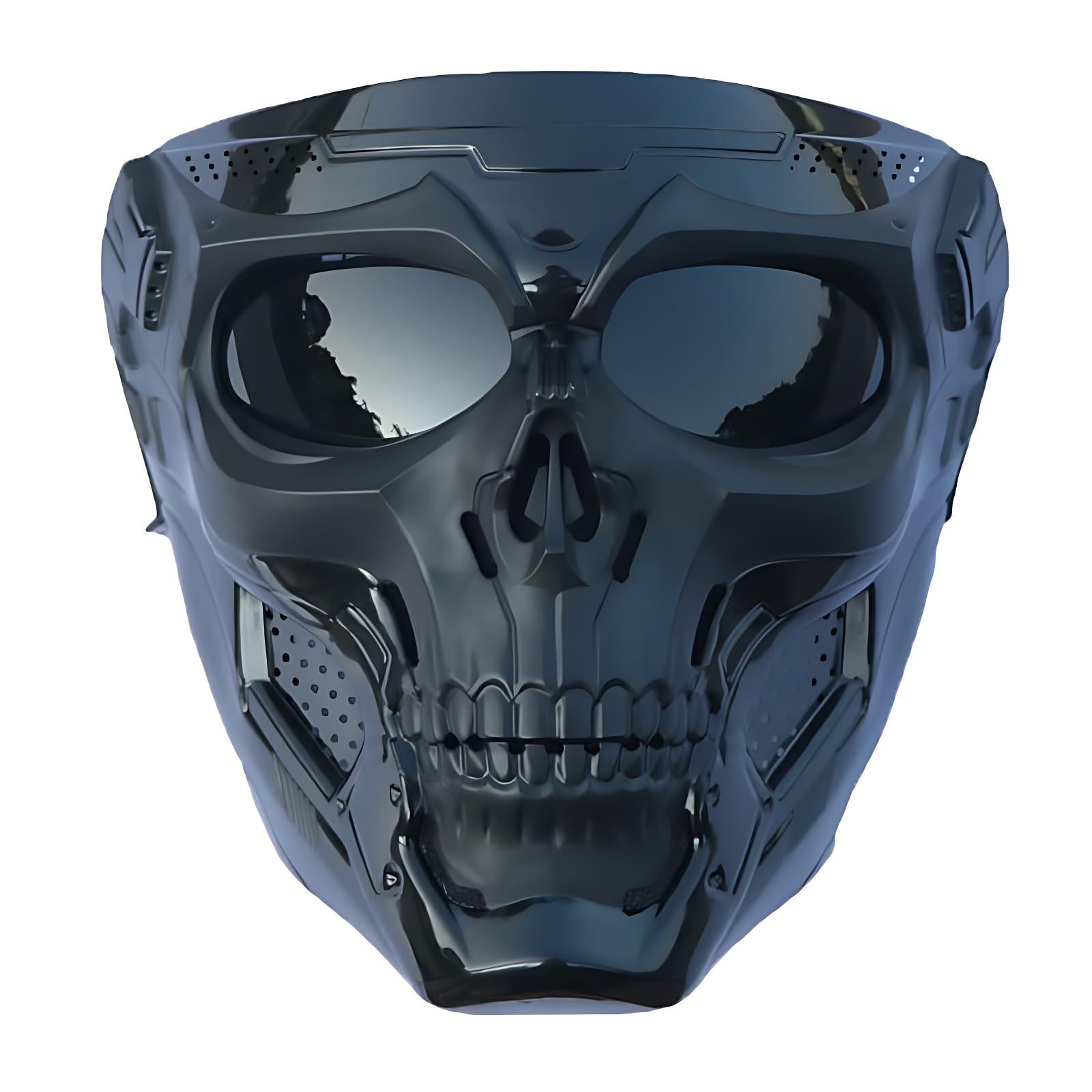 Motorcycle Helmet Riding Goggles Glasses Anti Fog Face Mask Dirt Bike ATV Motocross Eyewear (Black, Black Lens)