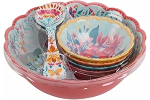 Pioneer Woman Floral 7-Piece Bowls with Cutlery