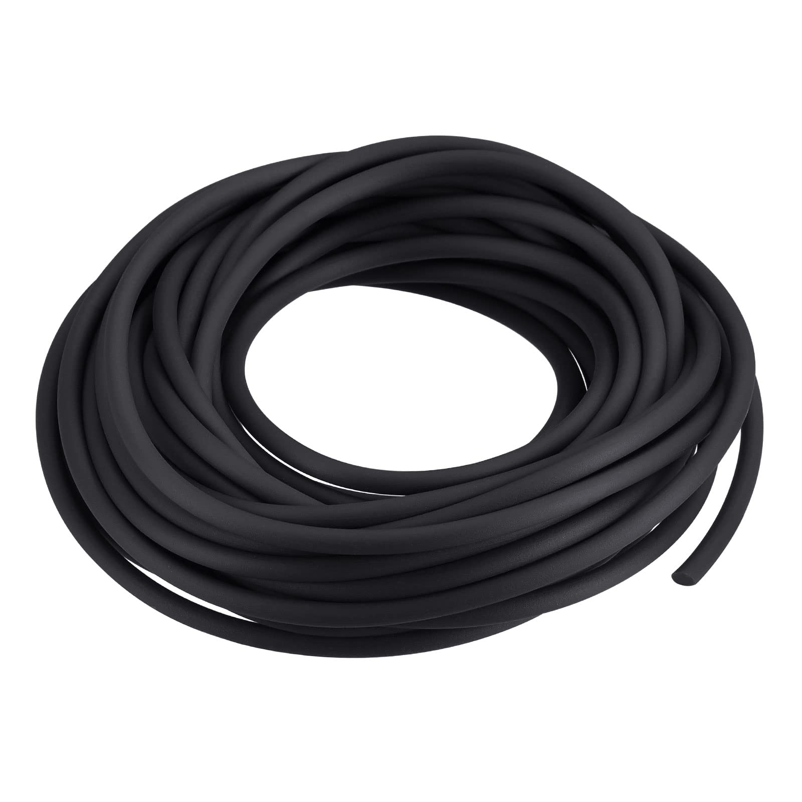 MECCANIXITY Solid Rubber Cord Tubing 33ft 1.5mm(1/16") Dia Matte Black Rubber Tube for DIY Craft Beading Necklaces Bracelet