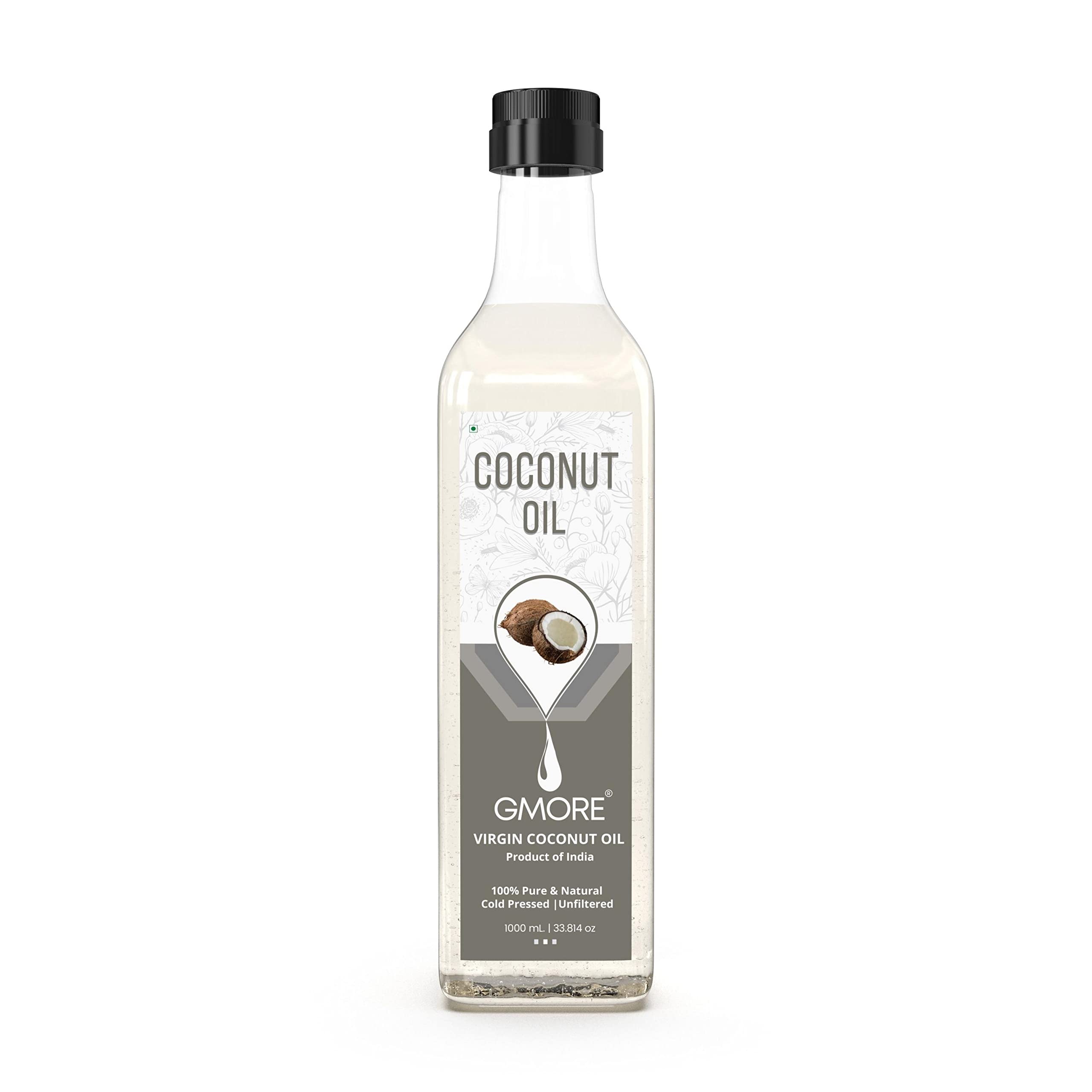 GMORE - Extra Virgin - Coconut Oil - Cold Pressed - Unrefined - 100% Natural, 100% Pure, No Chemicals, No Preservatives (1000ml) 1 litre / 1 ltr (B08DV8C67S) Amazon Price History, Amazon Price Tracker
